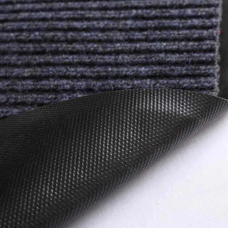 玄関マット ドアマット 屋内 室内 階段 廊下 キッチン 吸水 滑り止め 混紡 ストライプ柄 グレー 赤 ワ..