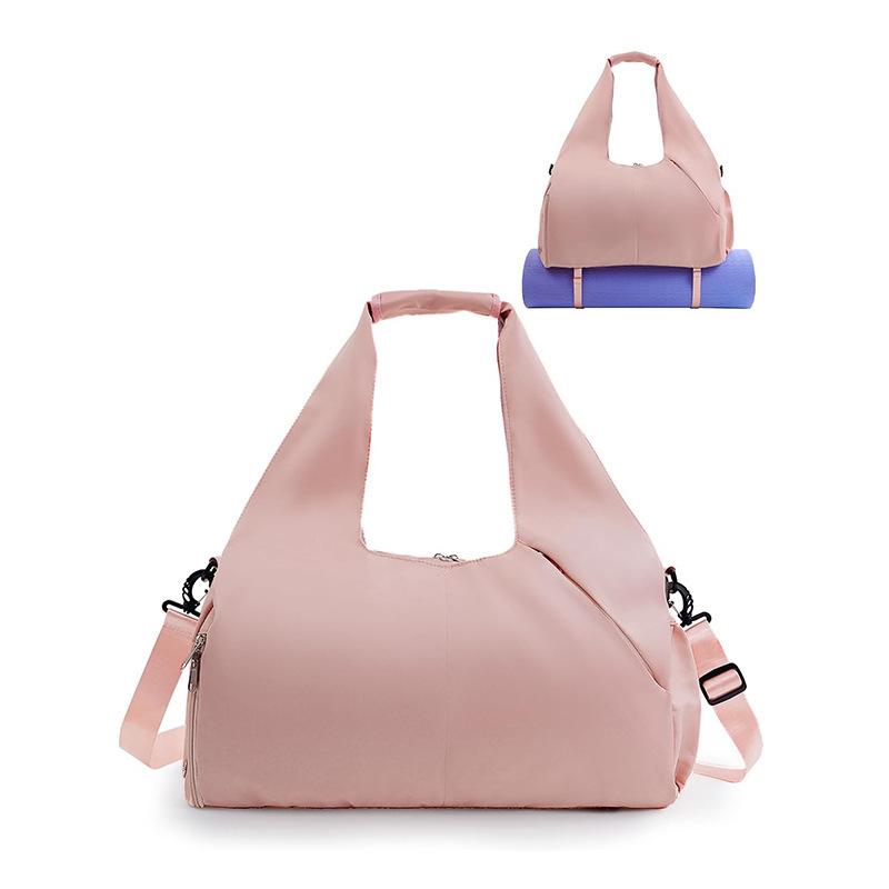 フィットネスバッグ レディース ヨガマット収納 シューズ収納 乾湿分離 防水 ナイロン製 スポーツバッ..