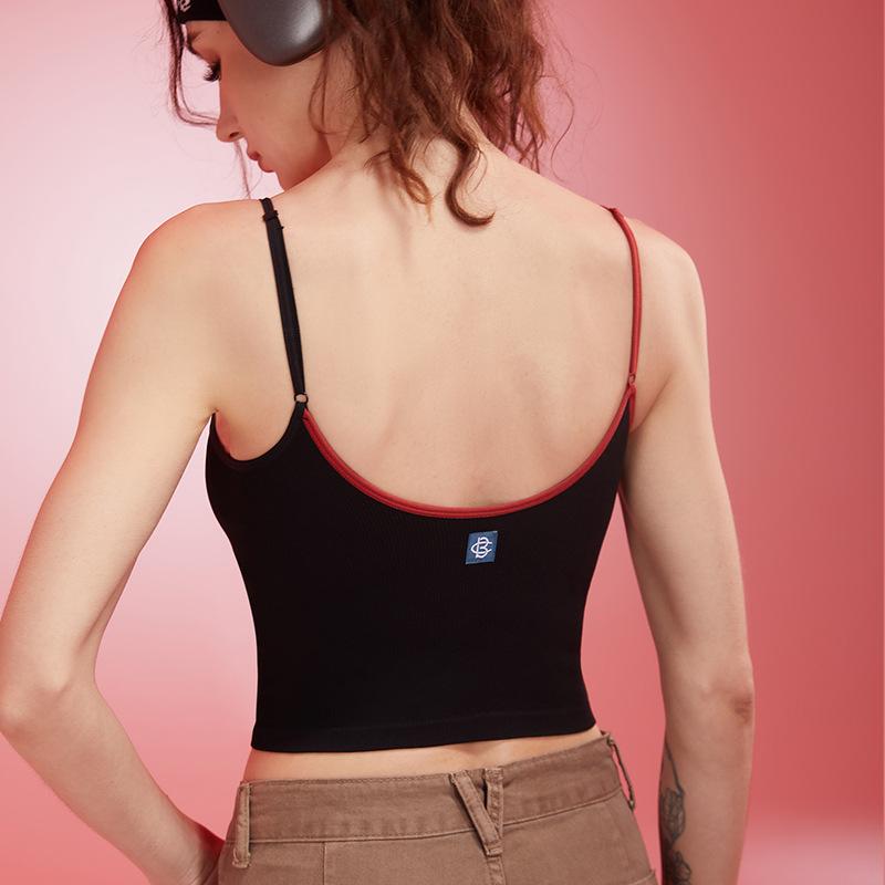 タンクトップ レディース スポーツブラ 刺繡 パッド付き Uネック 吸湿速乾 ヨガ フィットネス トレーニ..