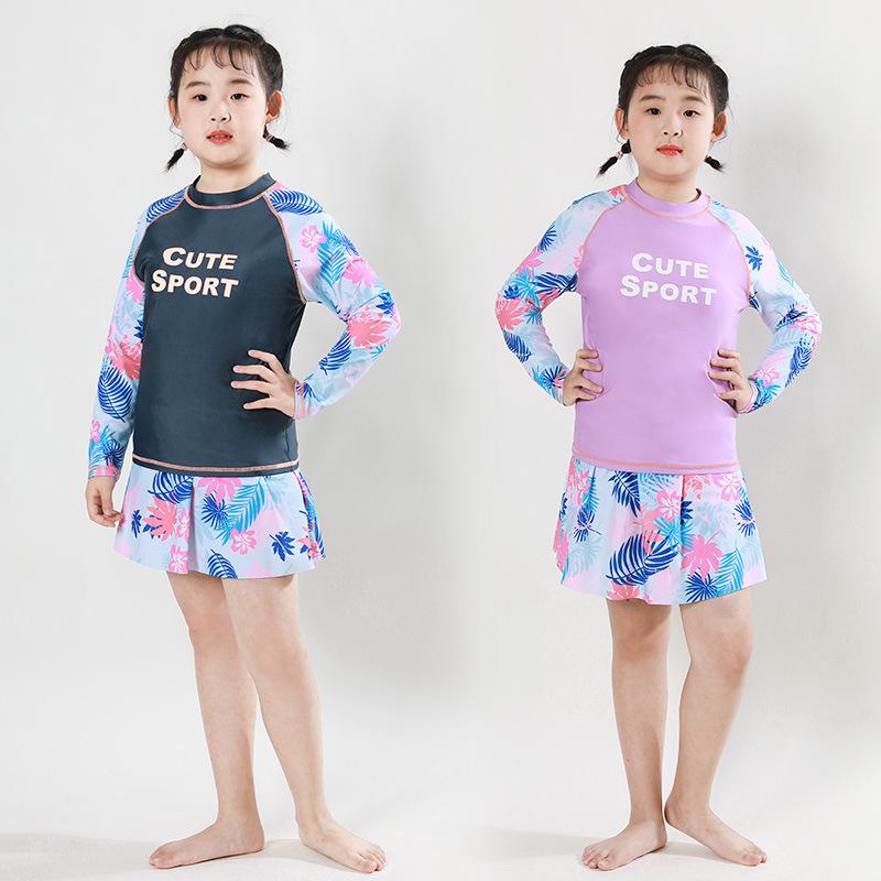 水着 ガールズ 女の子 キッズ セパレート 子供用 スイムウェア 格子柄 花柄 かわいい 高弾性 9歳 10歳 ..