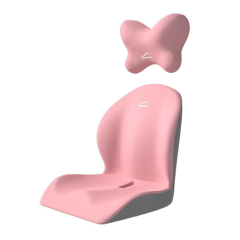 カー用品 車用 ヘッドレスト ネックパッド ランバーサポート クッション セット 枕 形状記憶 汎用 グレ..