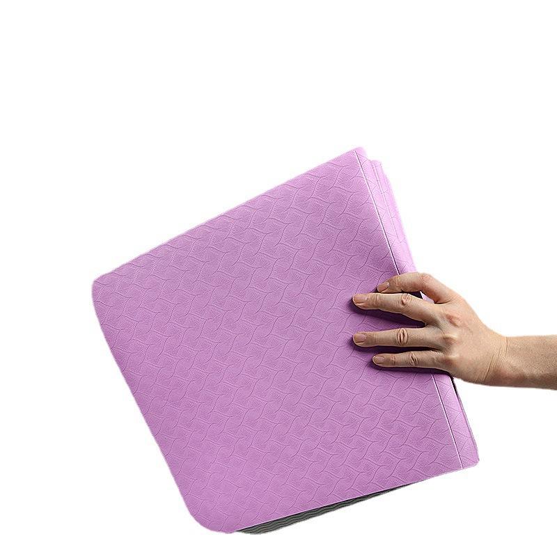 ヨガマット 折りたたみ 畳める TPE 厚手 防潮 キャンプ 昼寝 オフィス 休憩 エクササイズ トレーニング 格子柄 ピンク ブルー パープル 185cm