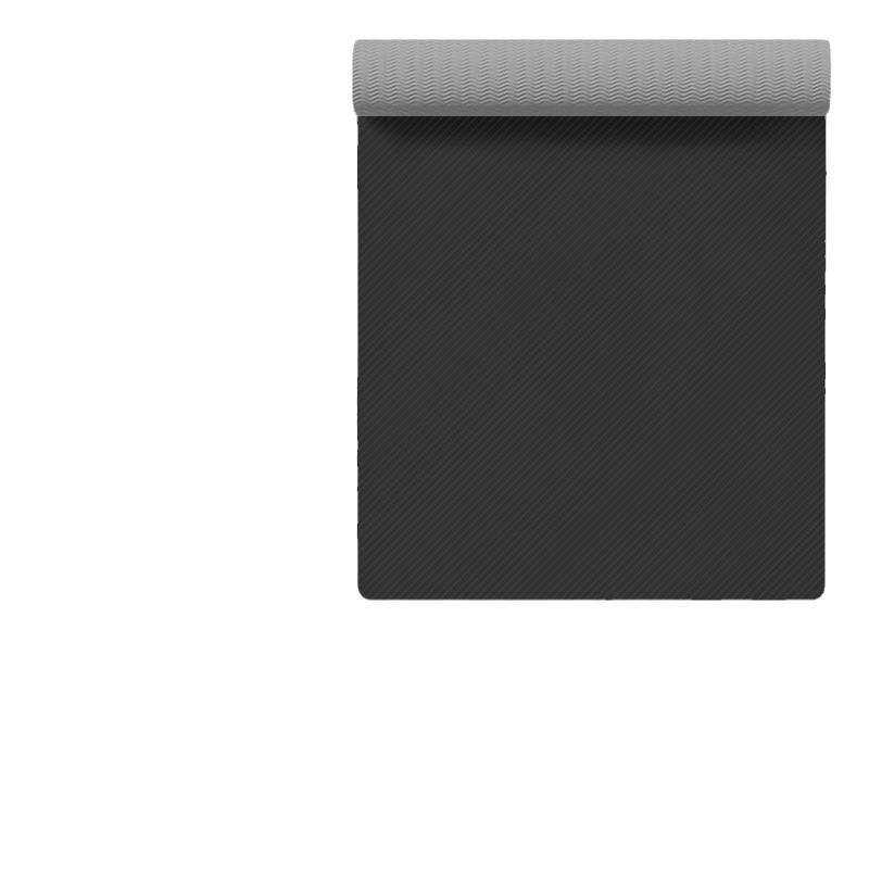 ヨガマット 男女兼用 TPE素材 厚手 幅広 滑り止め 衝撃吸収 防音 エクササイズマット 黒 グレー リバーシブル 183cm 61cm 06cm