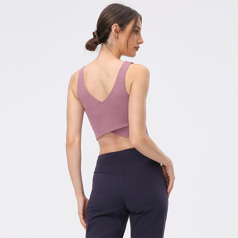 ヨガウェア レディース スポーツブラ カップ付き 夏 薄手 ノンストレス 揺れにくい ランニング フィットネス トレーニング ジム