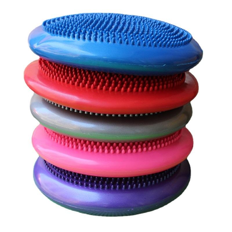 ヨガマット 厚手 フラット バランス クッション マッサージ トレーニング エクササイズ フィットネス P..