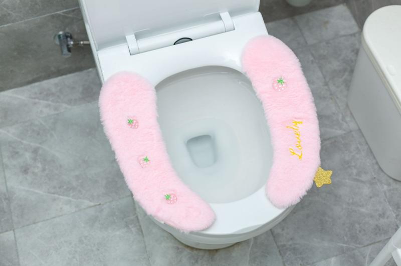 便座カバー かわいい フルーツ柄 トイレマット 絨布 秋冬 暖か 柔らかい ニンジン パイナップル イチゴ サクランボ 桃 カクタス