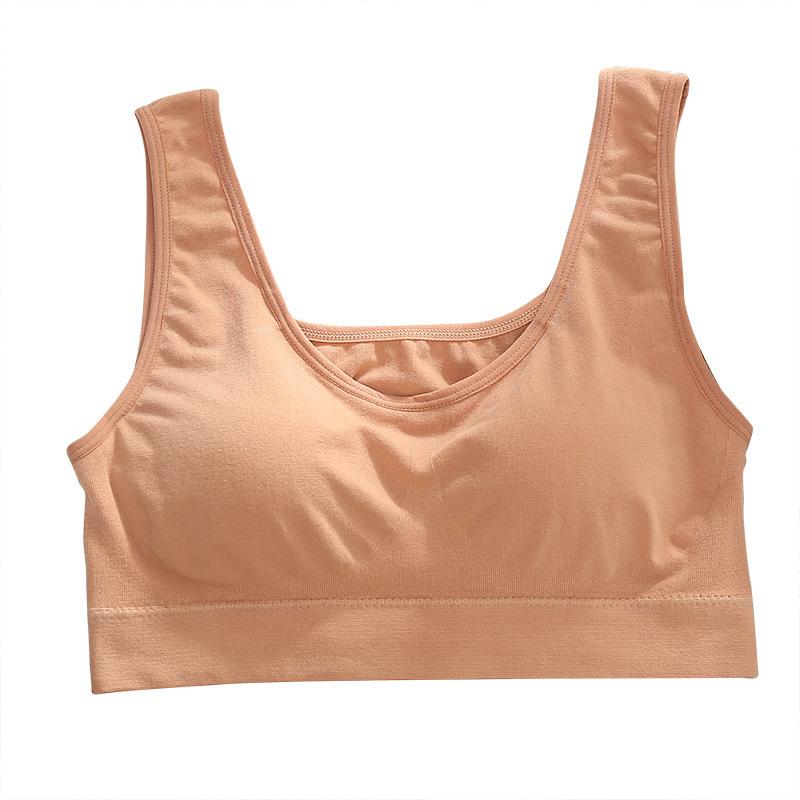 ブラトップ レディース 大きいサイズ 綿 手托 バストアップ スポーツブラ 背中見せ インナー 全罩杯 無..