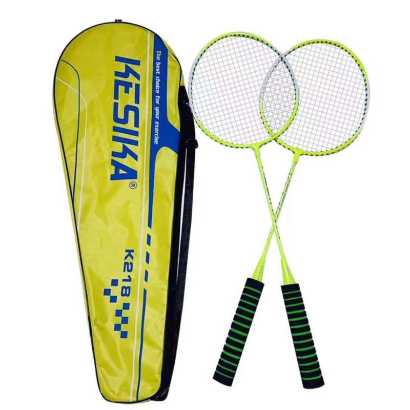 ラケット 羽毛球 初級 トレーニング 練習用 鉄合金 スポンジ グリップ オレンジ イエロー