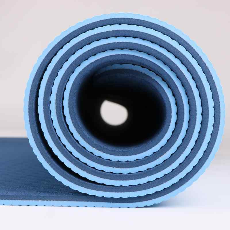 ヨガマット レディース TPE 厚手 幅広 滑り止め エクササイズマット トレーニングマット ダンスマット 無地 183cm×61cm 深青 深紫色 紫色 桃色 草色 黒