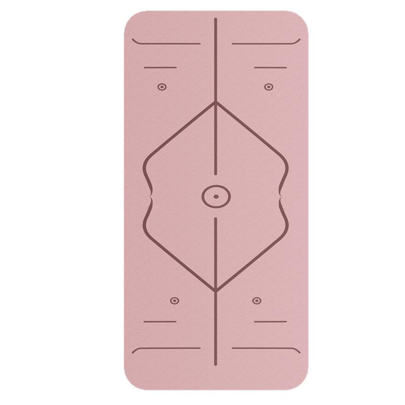 ヨガマット レディース TPE素材 体位線 トレーニングマット 防滑 厚手 クッション性 衝撃吸収 防音 ピ..