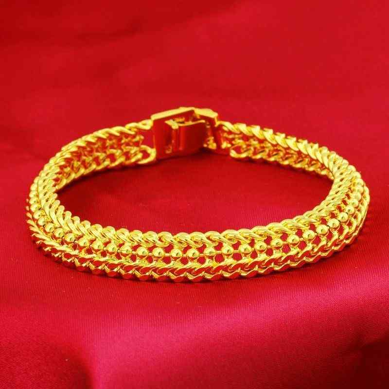 楽天リモコンタウンエコ 楽天市場店ブレスレット 男女兼用 18K ゴールドカラー 手環 ギフト アクセサリー 古法 不掉色 金属アレルギー対応 金色 花 指輪