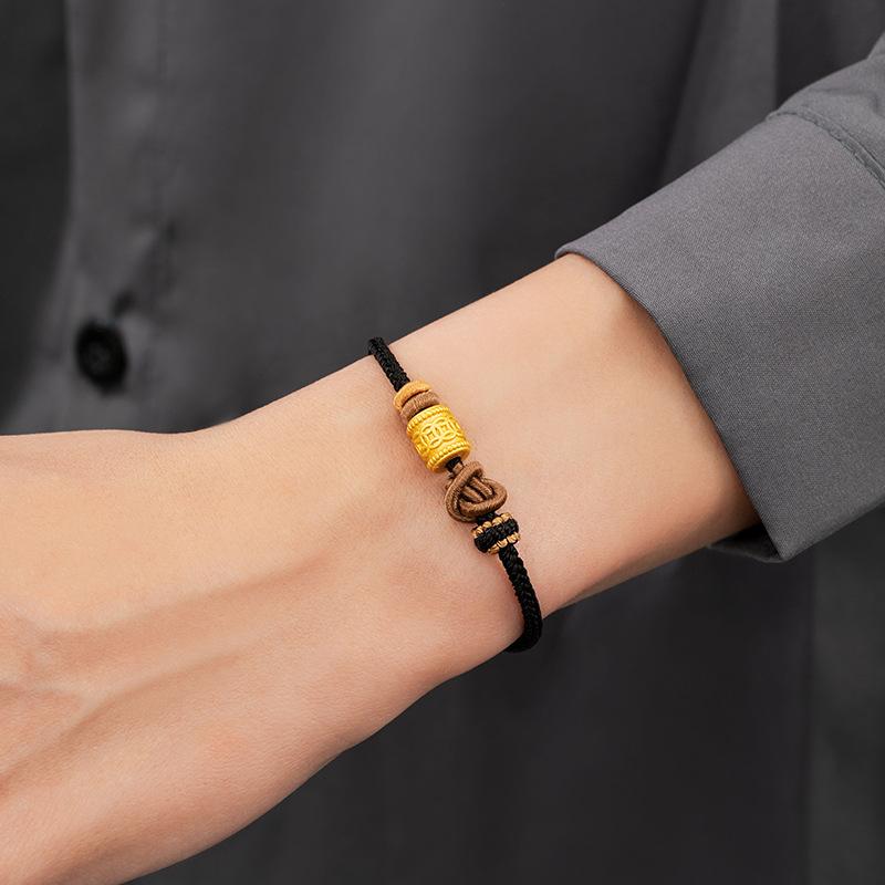 ブレスレット メンズ 男性用 999 シルバー 手編み 五彩 ロープ 高級感 ラッキーアイテム 珠