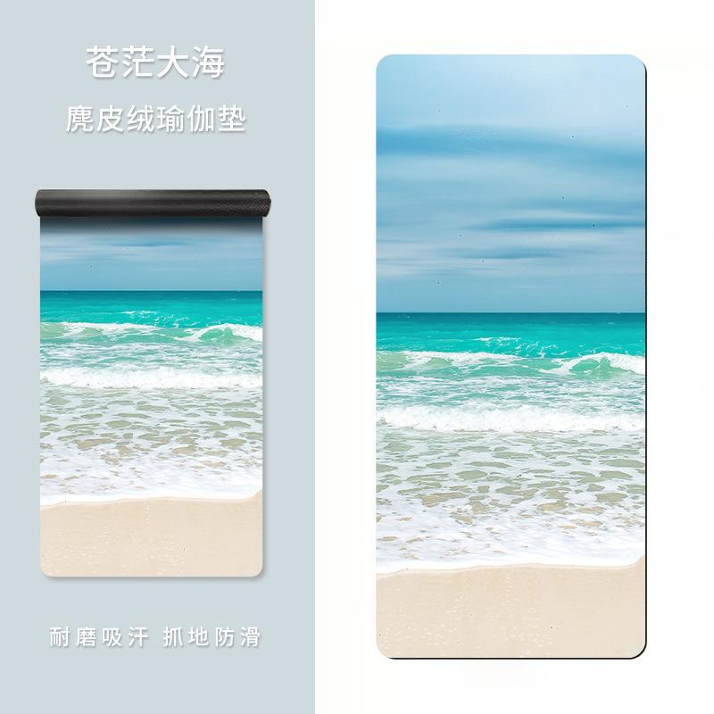 ヨガマット 軽量 滑り止め スエード 183cm エクササイズマット ラバー トレーニングマット 持ち運び 無..