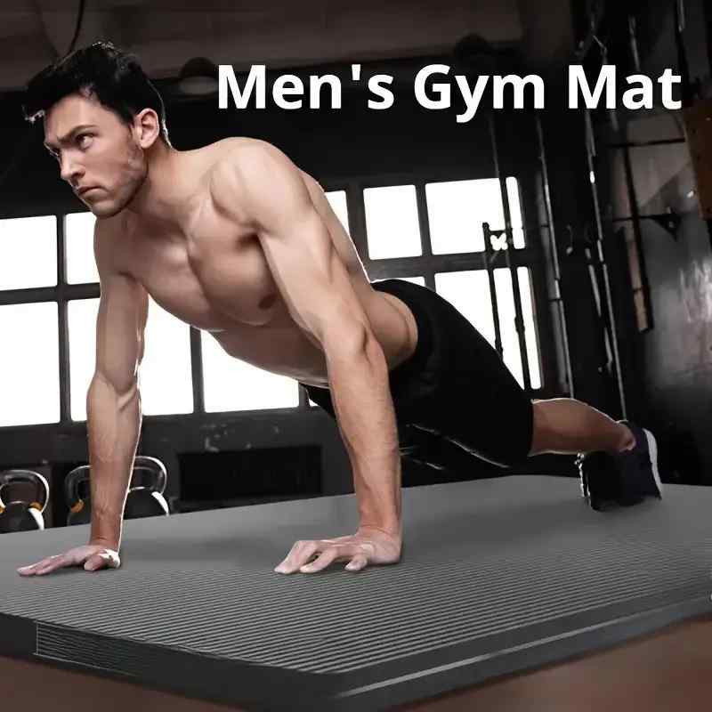 ヨガマット 男性用 女性用 厚手 運動用 高密度 防 tear 裂性 トレーニングマット 学生 昼寝 ダンスマット 20mm 200cm×90cm ブラック