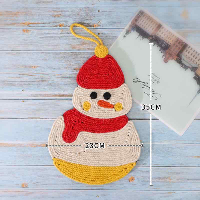 猫 爪とぎ マット クリスマス 雪だるま ベル 猫用おもちゃ 剣麻 耐摩耗性 ストレス解消 運動不足解消 ..