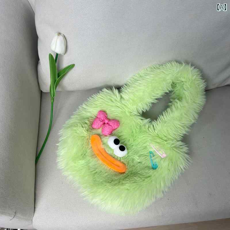 バッグ レディース 秋冬 かわいい 大容量 学生 通学 普段使い 多巴ミン カラー カートゥーン ぬいぐるみ ショルダー 鞄 縦型 ソフト スマホ袋 PU裏地 デイリー