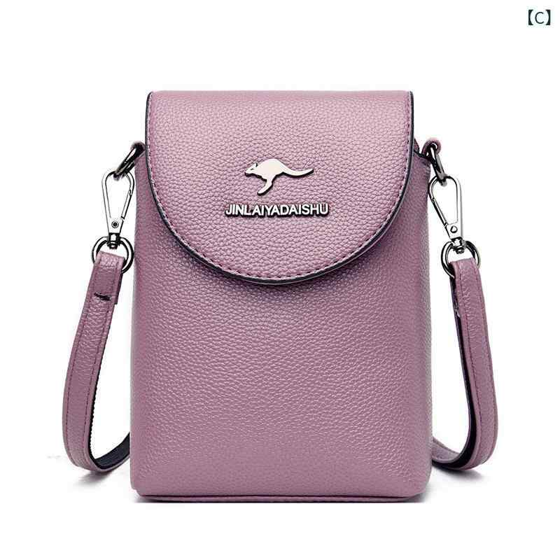 ショルダーバッグ レディース 女性用 鞄 カバン スマホポーチ ミニ 斜めがけ ソフトレザー風 レッド 赤..