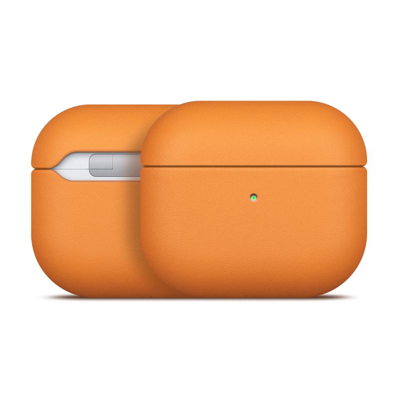 イヤホンケース AirPods 4 対応 真皮 保護ケース ポータブル 防塵 カバー ハードケース ブラック ブラウン ブルー グリーン パープル(x2)