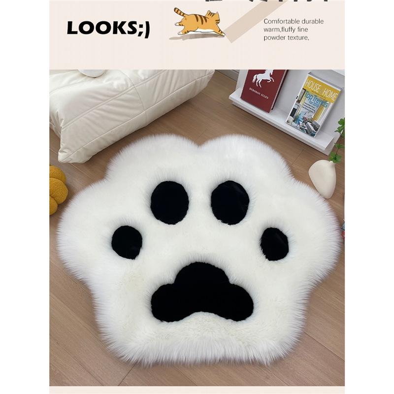 ラグ レディース かわいい 猫の爪 小さめ足跡 子供部屋 ベッドサイド インテリア マット おしゃれ カー..