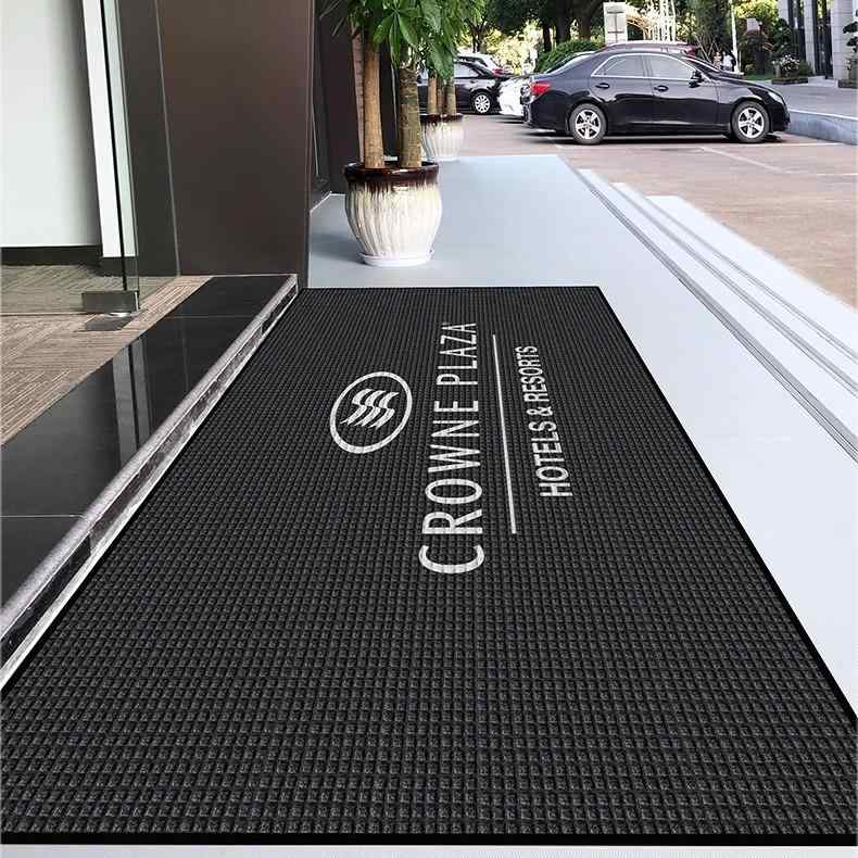 玄関マット 業務用 屋内 ポリエステル 吸水 除塵 滑り止め付き 長方形 無地 中国赤 ベージュ オレンジ グレー ネイビー ブラウン ライトグレー レンガ色 ブラック レモンイエロー ホワイト ブルー グリーン 深緑 オリーブ 桃色 灰茶色 紫色 50(x2)