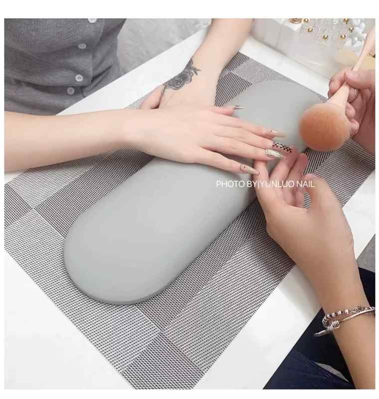 ネイルケア アームレスト セット レザー調 卓上マット 軽量 疲労軽減 ネイルツール グレー