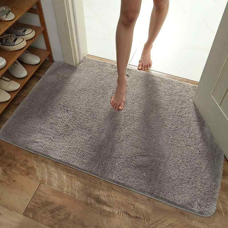 玄関マット ドアマット 室内 滑り止め 吸水 洗える 混紡 無地 50 80cm 60 90cm 40 120cm 50 120cm キッチン バスルーム レッド グレー チョコレート 孔雀ブルー ピンク