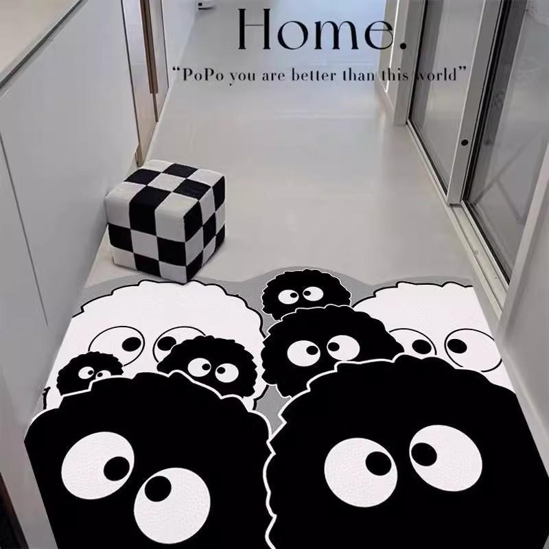 玄関マット ミッキー柄 50×80cm 60×90cm PVC製 カット可能 滑り止め付き 防水 防汚 家庭用 ドアマット コーヒー 抹茶 チョコレート