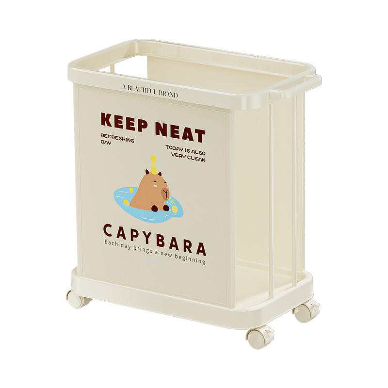 ヨガマット 収納 ラック キャスター付き 運動器具 整理棚 PP 不織布 ステンレス かわいい スポーツ用品 カピバラ 猫