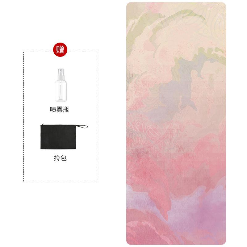 ヨガマット レディース 持ち運び 衝撃吸収 スエード ゴム 滑り止め 折りたたみ トレーニングマット エ..