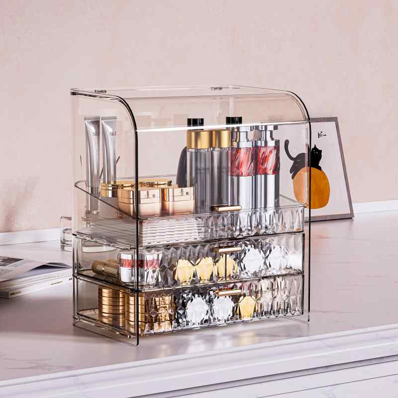 化粧品収納ボックス レディース アクリル製 メイクボックス コスメ収納 卓上 ドレッサー 小物入れ 大容量 透明 引き出し式 おしゃれ かわいい 韓国
