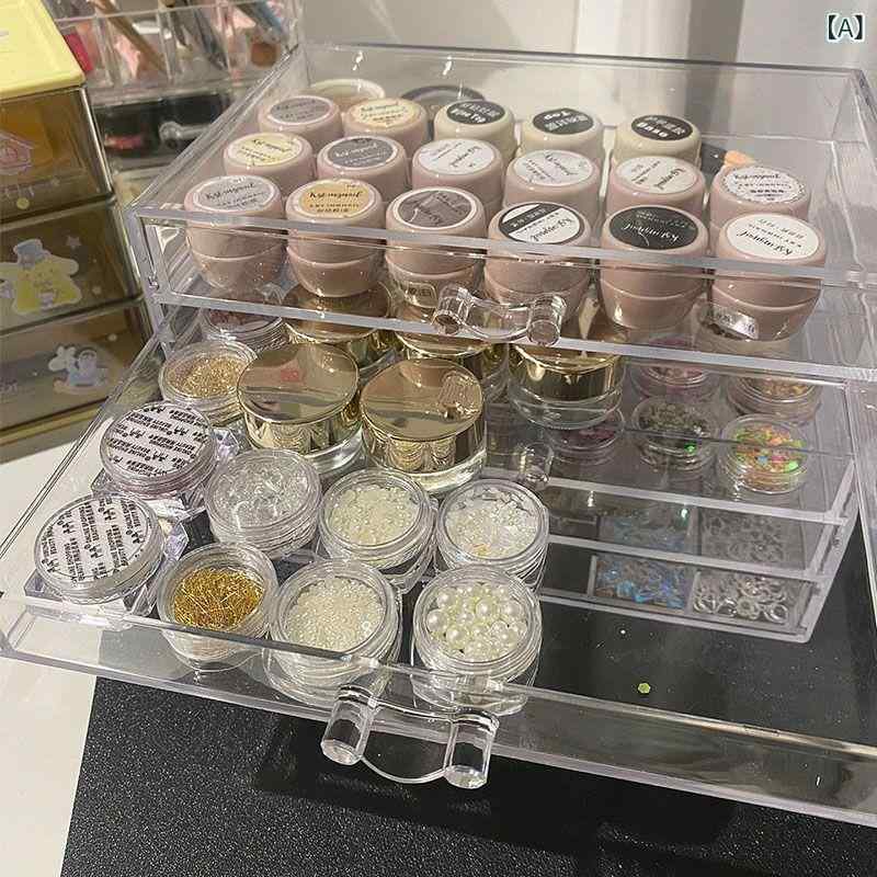 ネイル 収納ケース レディース メンズ 男女兼用 ジェルネイル ポリッシュ ネイルパーツ アクリル 透明 ..