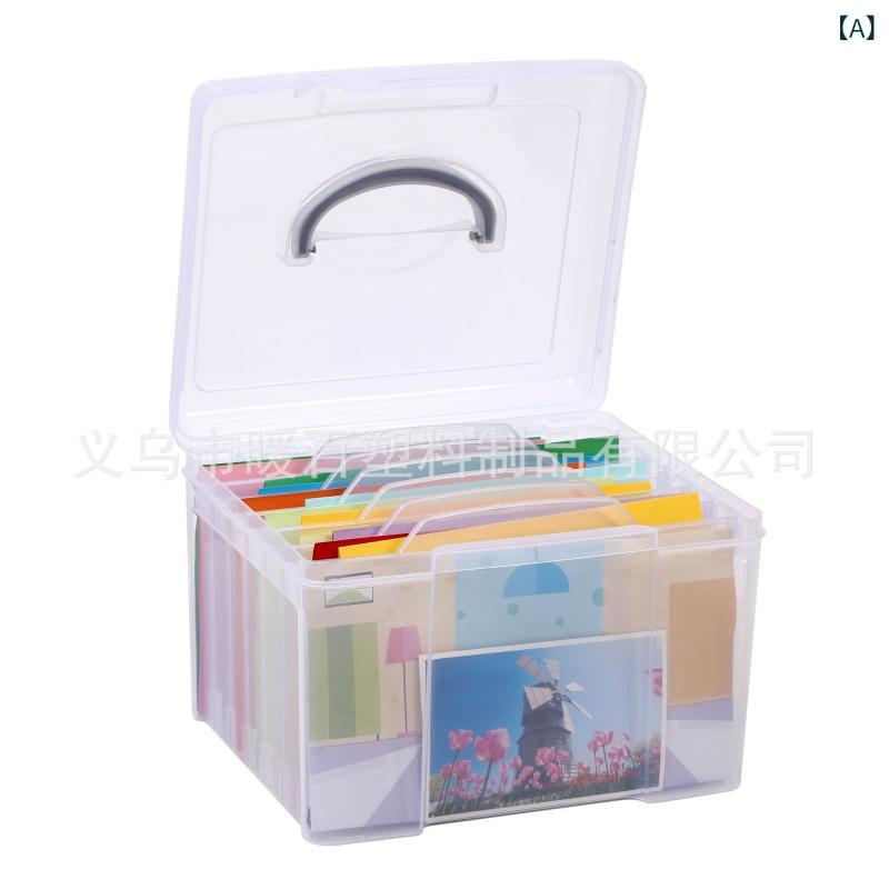 収納ケース レディース メンズ 大判 透明 プラスチック パーテーション付き 写真 ハガキ 文具 化粧品 パーツ 整理 持ち運び 卓上 デスク