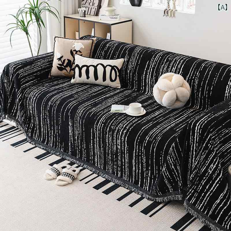 ソファカバー シェニール ストライプ ソファタオル 肘あり 肘なし 防猫 傷防止 オールシーズン リビング 北欧 ブラック グリーン グレー ブラウン ホワイト 1人掛け 2人掛け 3人掛け 4人掛け