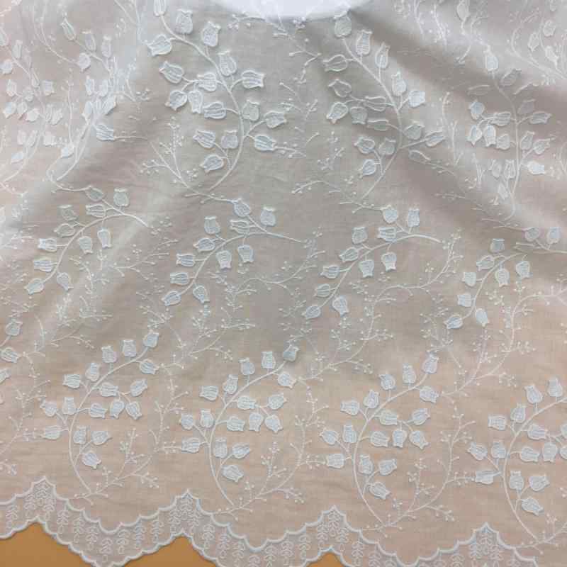 生地・布地 レディース 春夏 全綿100% 小花柄 刺繍 レース 幅130cm シャツ ワンピース チャイナドレス ..