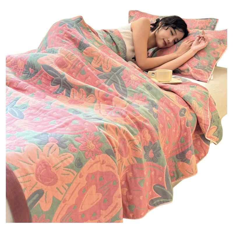 タオルケット ブランケット ガーゼケット ベッドカバー ソファカバー 昼寝 膝掛け 花柄 シングル ダブ..