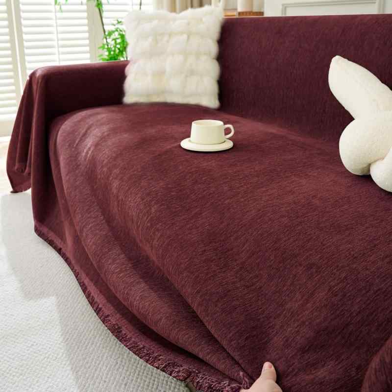 ソファ ソファカバー マルチカバー シェニール 組合せソファ 無地 ワインレッド ライトグレー ダークグレー セージグリーン ベージュ カーキ ライトブルー ネイビー チョコレート オレンジ ブラック マスタード アボカドグリーン ダークブラウン 180