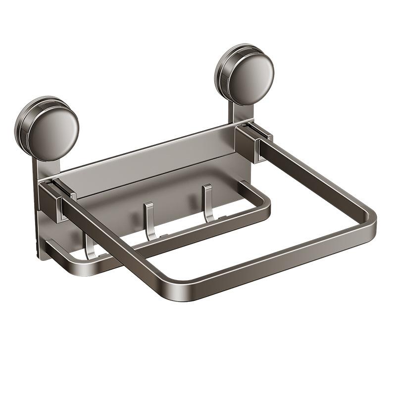 洗面器 収納ラック 吸盤 浴室 壁掛け 棚 折りたたみ式 洗面器かけ 3連フック 1本バー 3連フック 組み合わせ 6連フック 2本バー 6連フック 1本バー 6連フック プラスチック アルミ合金 灰色 白 耐荷重10kg