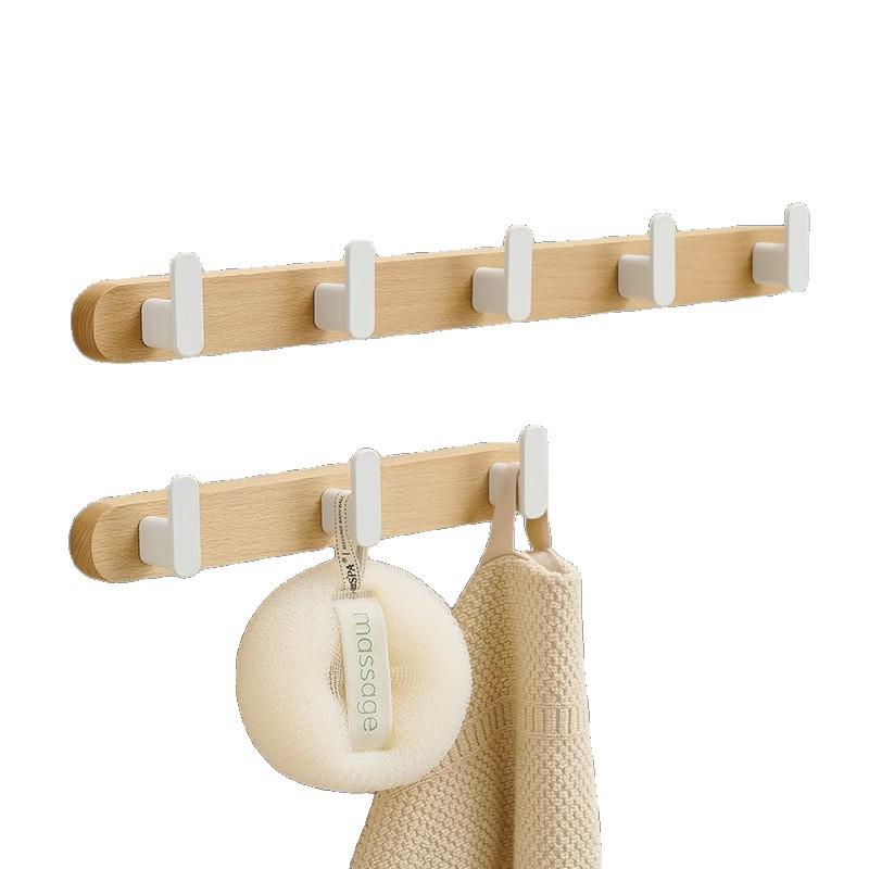 フック 木製 壁掛け 帽子掛け コート掛け 玄関 ハンガーラック 原木風 榉木 白 黒胡桃木 L型