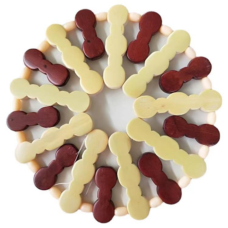 鍋敷き 竹製 梅花形 円形 断熱 天然 竹 碗 砂鍋 コースター 新中式2