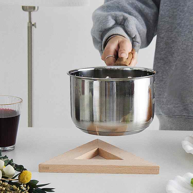 鍋敷き 木製 北欧風 断熱マット 茶�