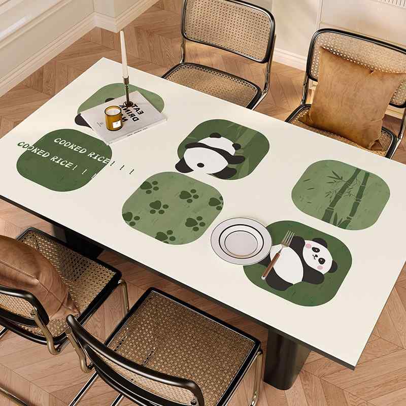 テーブルクロス 防水 防油 撥水 長方形 レザー 食卓カバー ティーテーブル マット パンダ柄 かわいい ..