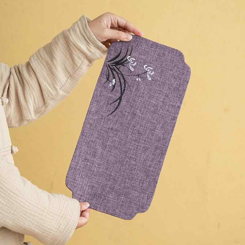 テーブルクロス 茶台 茶席 新中式 ランチョンマット ティーマット 禅意 手描き 蘭の花柄 防水 布製 茶器