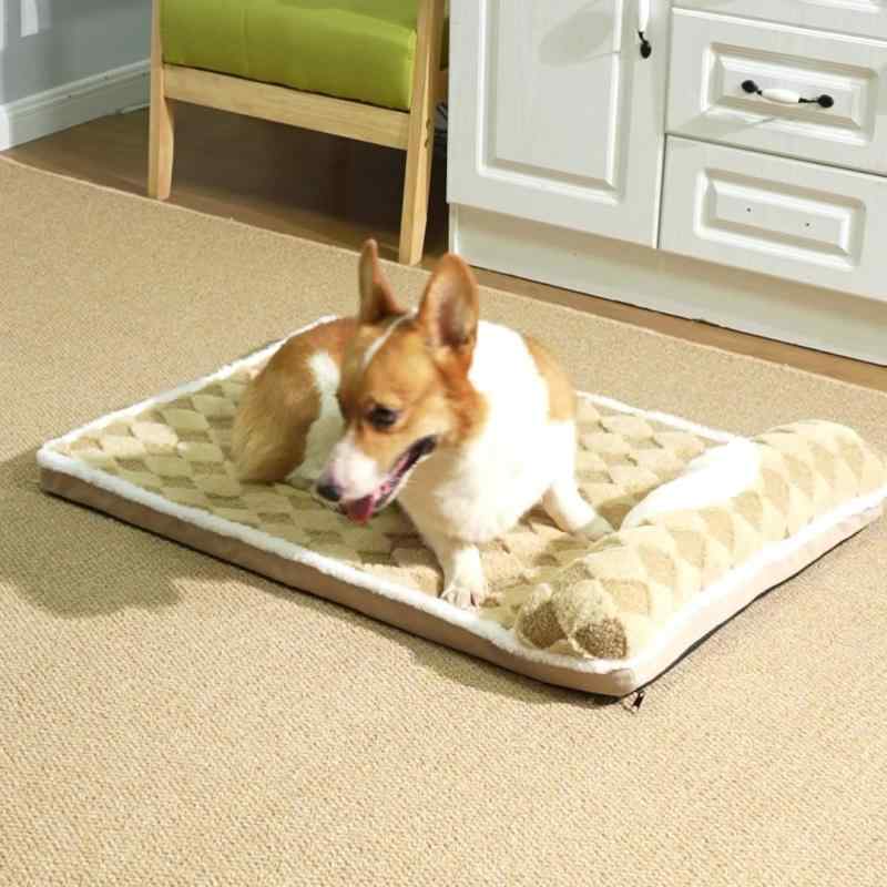 ペット用ベッド 犬用 猫用 クッション 座布団 マット 寝床 枕付き 快適 柔らかい 厚手 グレー2