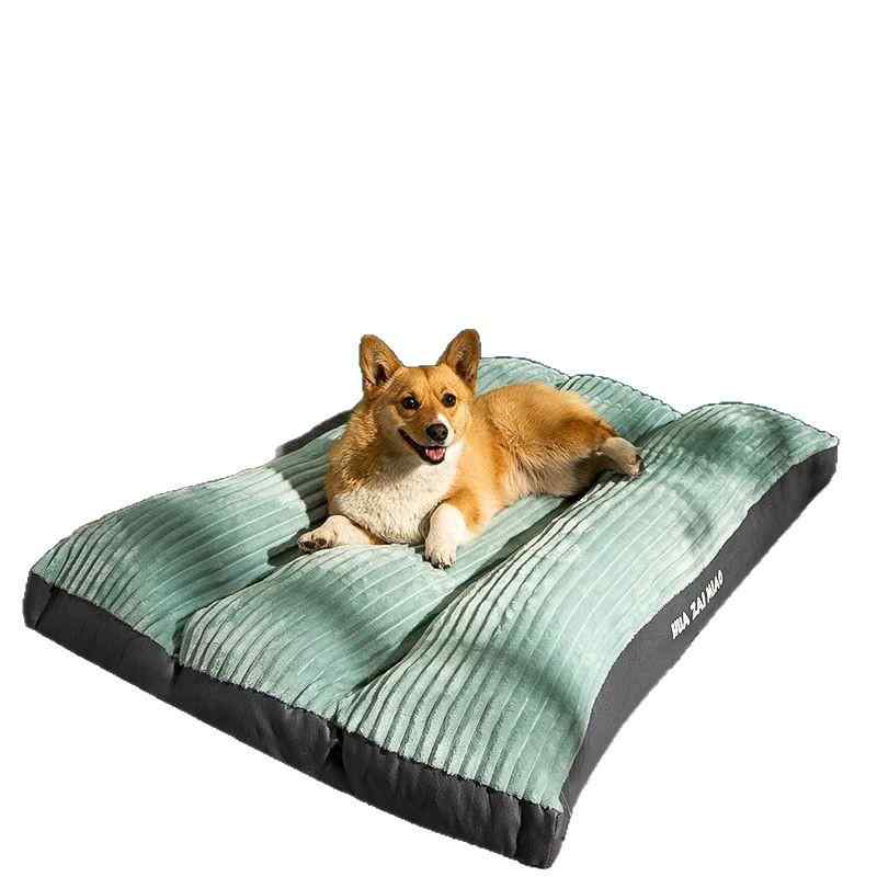 ペット ベッド 犬 猫用 取り外し可能 洗える ペットマット オールシーズン 快適 睡眠 ぐっすり眠る 破れにくい 頑丈 清潔 クッション あったか 暖か 布製 小型犬 中型犬 大型犬 グリーン グレー