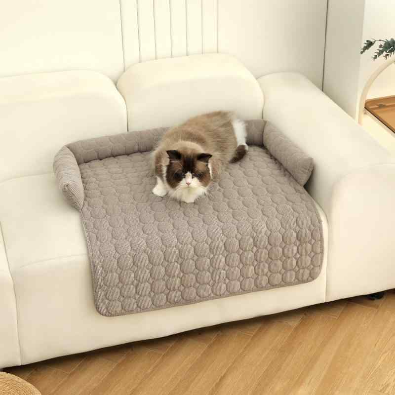ペット用ソファ クッション 犬 猫 ベッド 無地 75cm ペットソファ あったか 秋冬 ベージュ カーキ グレー 深緑