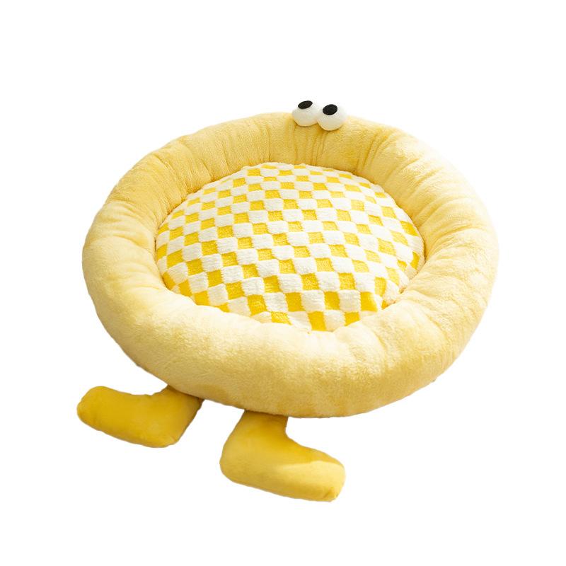 ペット用ベッド 秋冬 ペットベッド 犬 猫 Lサイズ 65cm あったか クッション 快適 睡眠 ふわふわ 暖かい 防寒 ドッグ キャット ハウス 用品