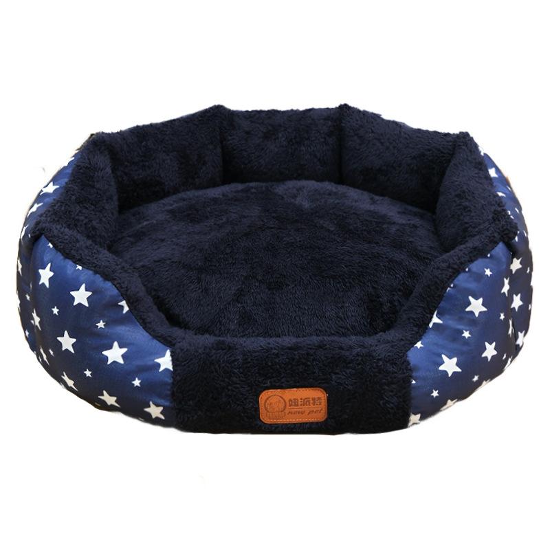 ペット用ベッド 犬 猫 八角形 暖か 秋冬 ソファ クッション 取り外し可能 洗える カラフル 気球 星 ストライプ ネイビー M L XL