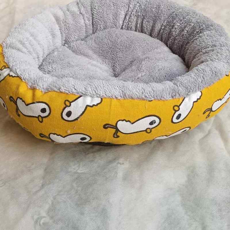 ペット用品 猫 犬 窝 垫 ラウンド型 コットン あったか クッション 北欧風 かわいい 小熊 猫柄 直径34cm 45cm 60cm2