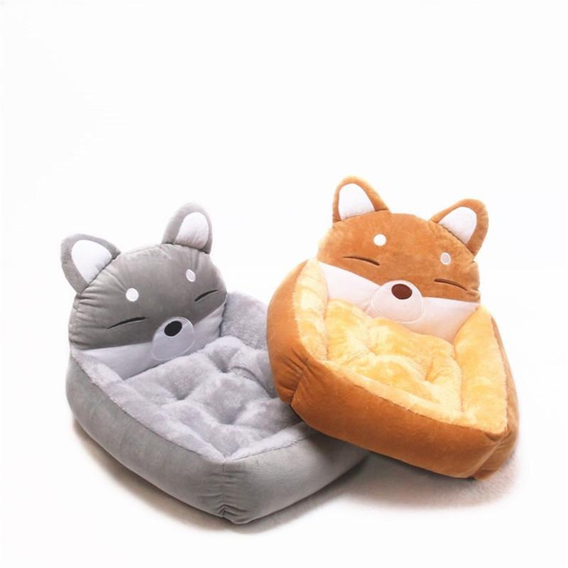 ペット用ベッド 犬小屋 小型犬用 テディ 金色 通年利用可 70cm 55cm 布製 灰色 オレンジ かわいい カートゥーン2