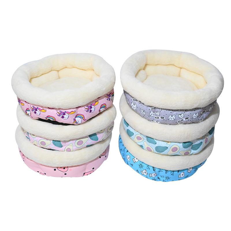 ペット用ベッド 犬 猫用品 布製 高背 ペットハウス クッション 柔らかい かわいい アボカド ユニコーン..